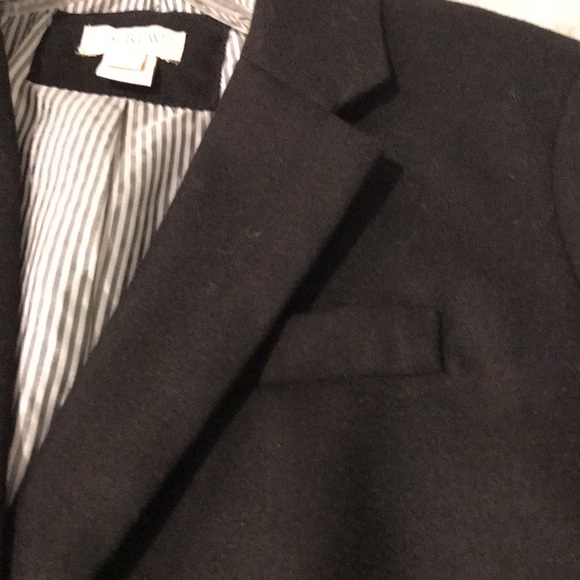 J Crew Wool Blend Blazer Womens 2 Black Gold Button Jacket Business Career Class - Picture 7 of 11